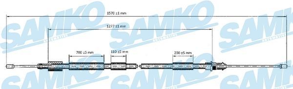 SAMKO Tautrekk, håndbremse C0119B Bremsewire SAMKO Dacia LOGAN C0119B