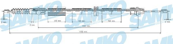 SAMKO Câble de frein à main C0262B Câble de frein à main SAMKO FORD C0262B