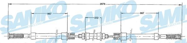 SAMKO Vaijeri, seisontajarru C0276B SAMKO C0276B Ford Transit MK2 Bussi käsijarru vaihto hinta