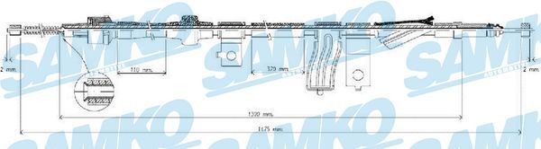 SAMKO Handbromsvajer C0315B SAMKO C0315B Handbromsvajer