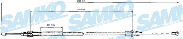 SAMKO Hand brake cable C0707B RENAULT GRAND SCÉNIC SAMKO handbrake cable C0707B