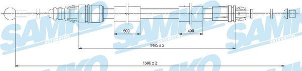 SAMKO Ντίζα, φρένο ακινητοποίησης C0721B Ντίζα χειροφρένου SAMKO Renault TWINGO C0721B