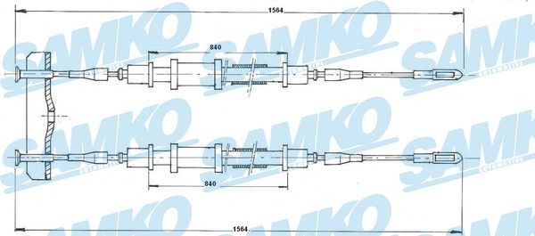 SAMKO Trose, Stāvbremžu sistēma C1347B SAMKO C1347B Rokas bremzes trose Opel Senator B lēti