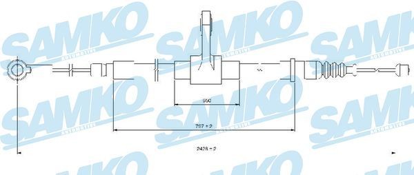 SAMKO Handbromsvajer C1416B C1416B SAMKO handbromswire LANCIA DELTA