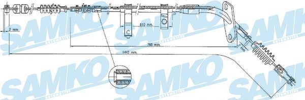 SAMKO Handremkabel C1549B SAMKO C1549B Handremkabel Mazda 323 III (BF) originele prijs