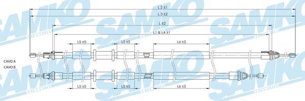 SAMKO Håndbremsekabel C1710B C1710B Håndbremse SAMKO FORD KUGA