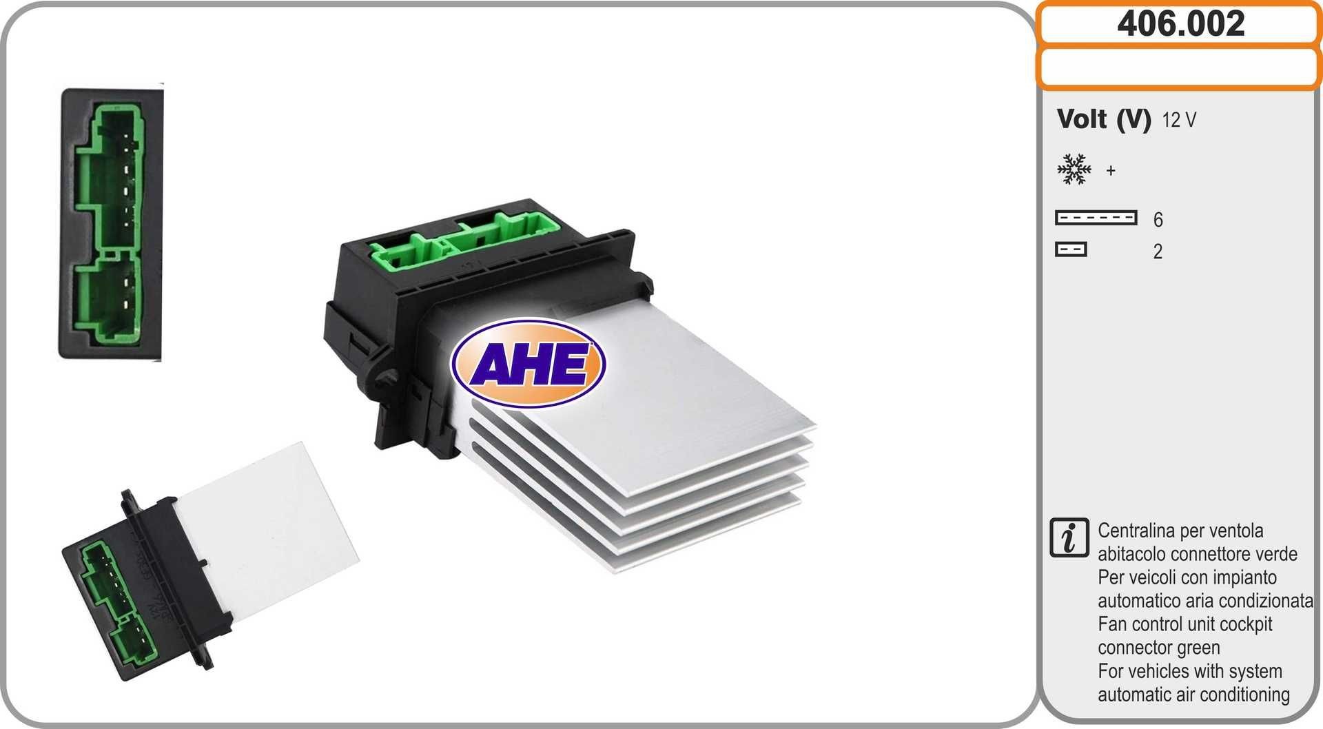 AHE Centralina, Ventola elettr. (Raffreddamento motore) 406.002 406.002 AHE Bulbo radiatore PEUGEOT prezzo
