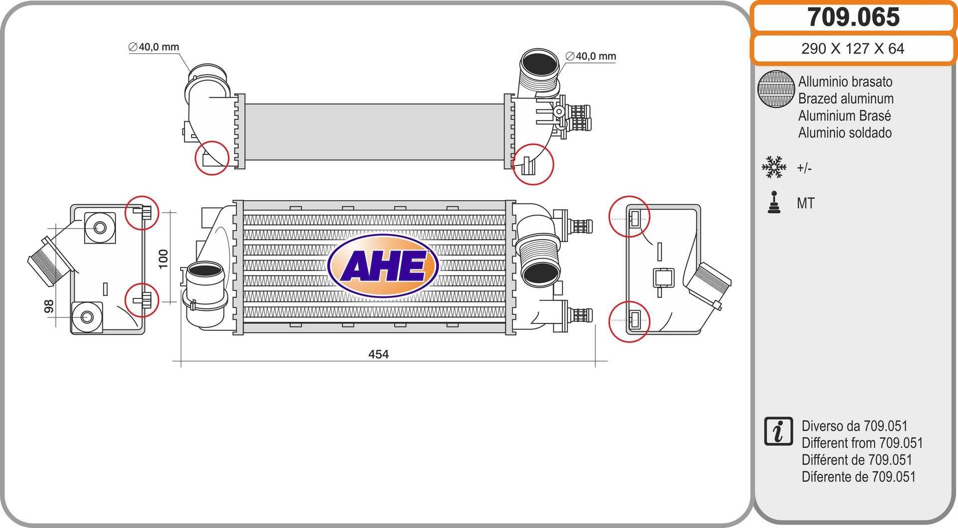 AHE Intercooler 709.065 BMW X3 Radiator intercooler AHE 709.065
