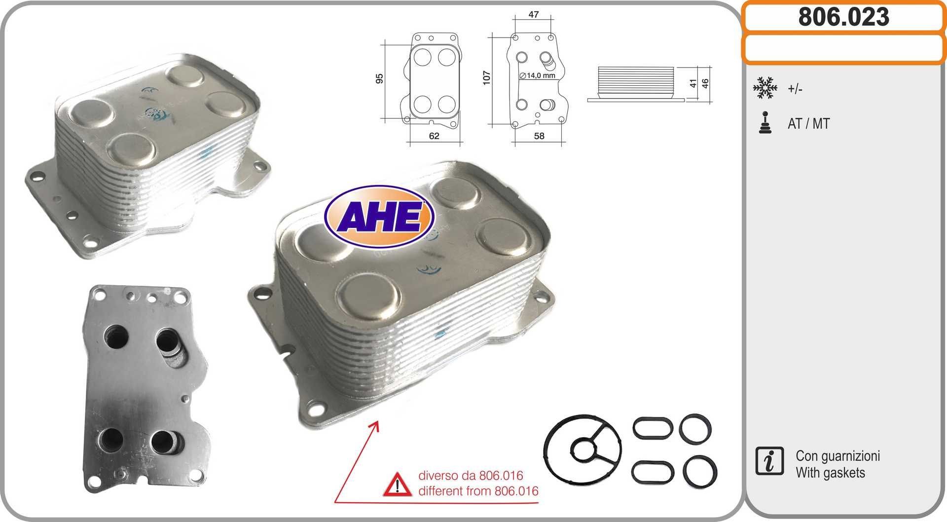 AHE Oljekjøler, motorolje 806.023 806.023 Oljekjøler VOLVO S60 AHE