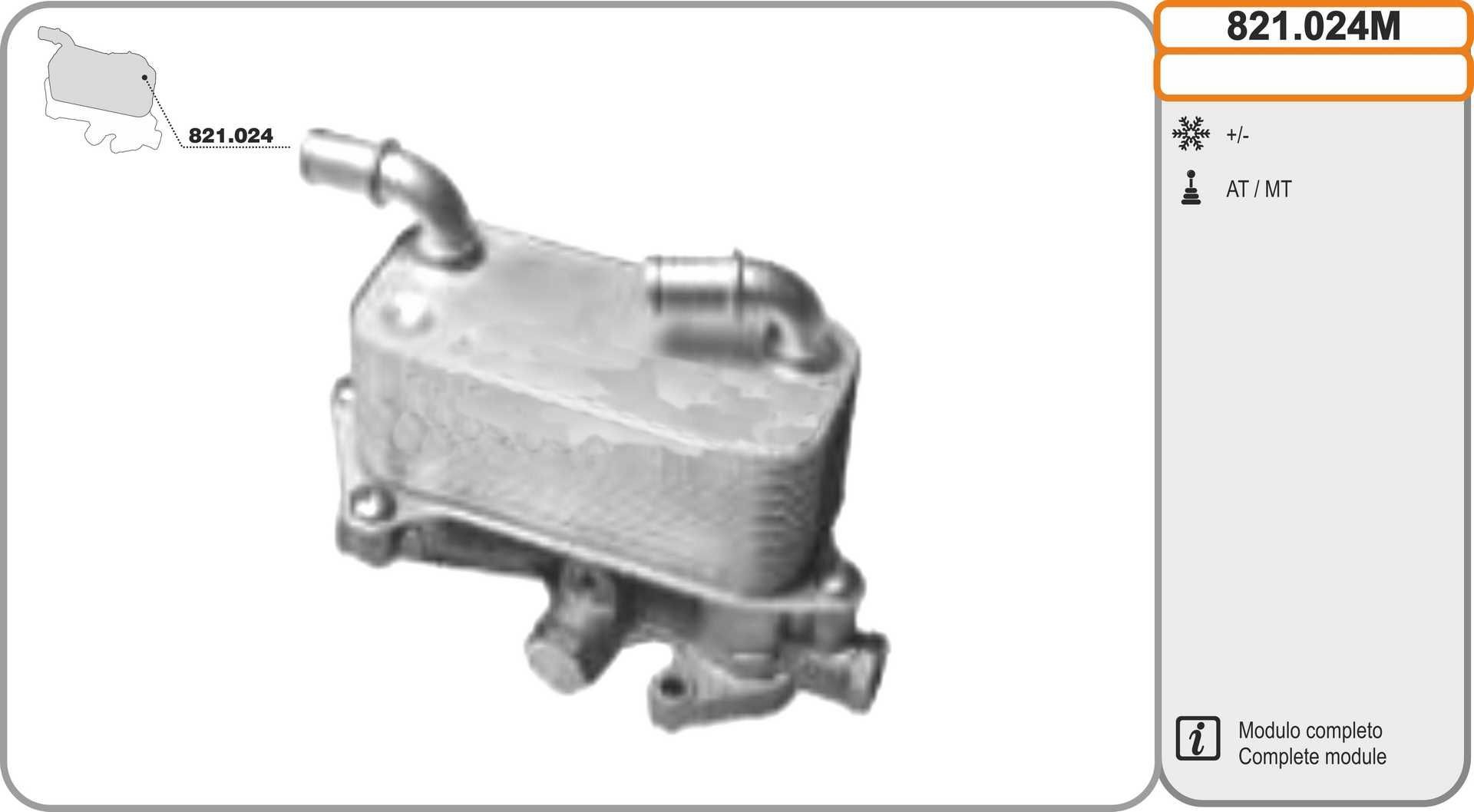 AHE Oliekøler, motorolie 821.024M Olieradiator AHE Opel VIVARO 821.024M