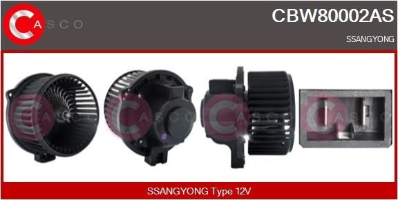 Pulseur d'air habitacle CASCO CBW80002AS CASCO CBW80002AS: Moteur électrique pulseur d'air habitacle SsangYoung ACTYON 2025