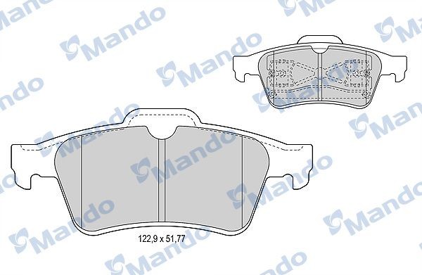 Mando Bremseklosser MBF015161 Bremsebelegg Mando Volvo V40 Stasjonsvogn MBF015161