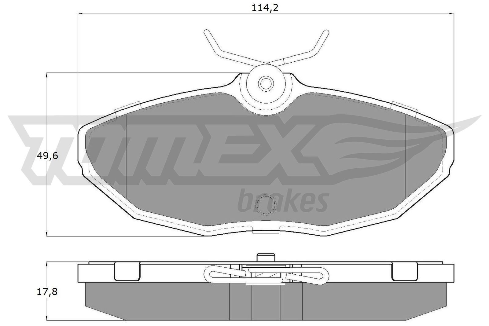 TOMEX brakes Bremseklosser TX 19-54 TOMEX brakes TX 19-54 Bremsekloss-sett LINCOLN Continental IX billige
