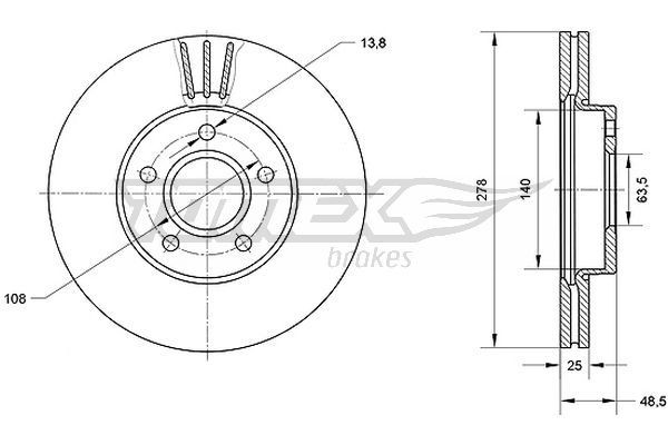 TOMEX brakes Piduriketas TX 71-11 Pidurikettad TOMEX brakes V70 TX 71-11 odav