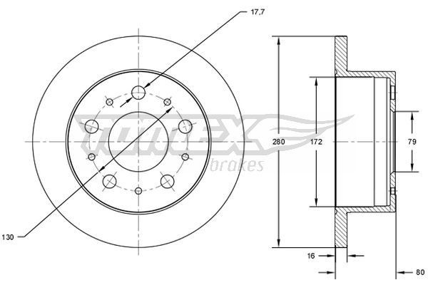 TOMEX brakes Remschijf TX 71-38 Peugeot 407 Remschijven set TOMEX brakes TX 71-38