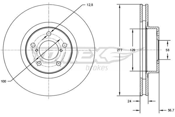 TOMEX brakes Brake disc TX 71-51 TX 71-51 TOMEX brakes IVECO performance brake discs
