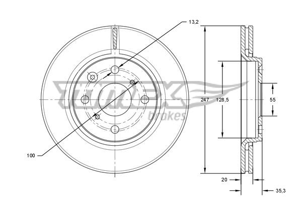 TOMEX brakes Disco freno TX 71-55 TX 71-55 costo Dischi freno CITROËN BERLINGO TOMEX brakes