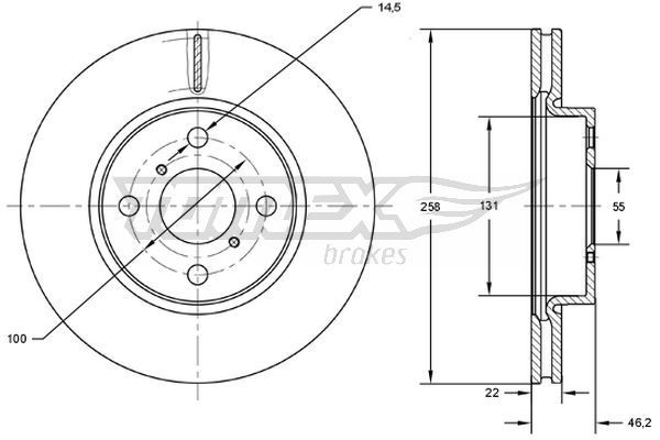 TOMEX brakes Brzdový kotouč TX 71-70 Brzdové kotúče TOMEX brakes Toyota PROACE TX 71-70