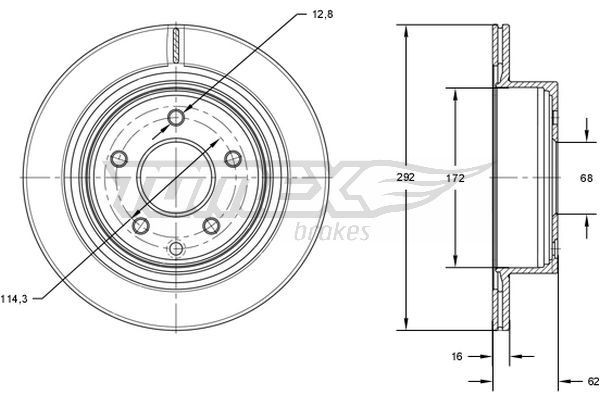 TOMEX brakes Bromsskiva TX 71-72 FORD USA bromsskivor TOMEX brakes TX 71-72