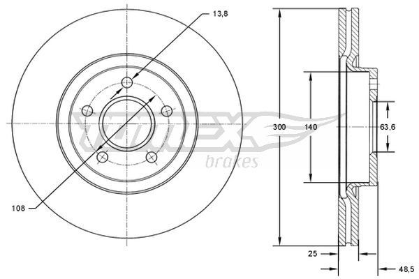 TOMEX brakes Bremseskive TX 71-77 TX 71-77 Bremseskiver VOLVO V70 TOMEX brakes
