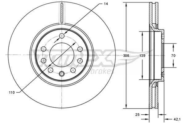 TOMEX brakes Disque de frein TX 72-03 Disques TOMEX brakes ANTARA TX 72-03 pas cher