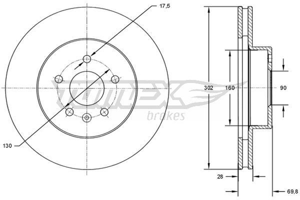TOMEX brakes Bremseskive TX 72-46 Skive TOMEX brakes LAGUNA TX 72-46 billig