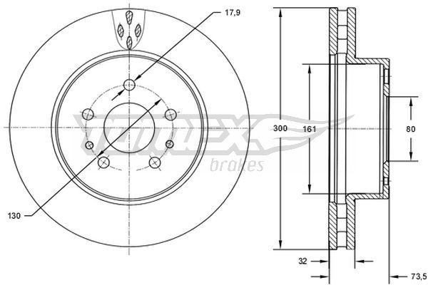 TOMEX brakes Bromsskiva TX 72-57 TX 72-57 TOMEX brakes bromsskivor Peugeot 407