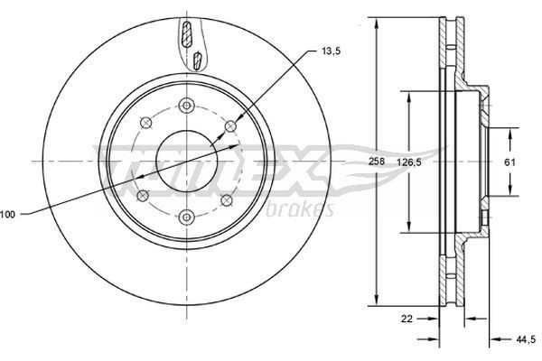 TOMEX brakes Brzdový kotouč TX 72-60 Brzdový kotúč TOMEX brakes RENAULT TX 72-60
