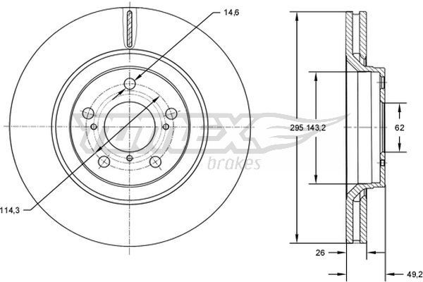 TOMEX brakes Disco de travão TX 72-64 Discos TOMEX brakes Mazda PREMACY TX 72-64