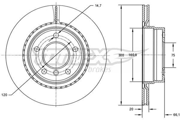 TOMEX brakes Bremseskive TX 72-72 Bremseskiver TOMEX brakes BRERA TX 72-72 billig