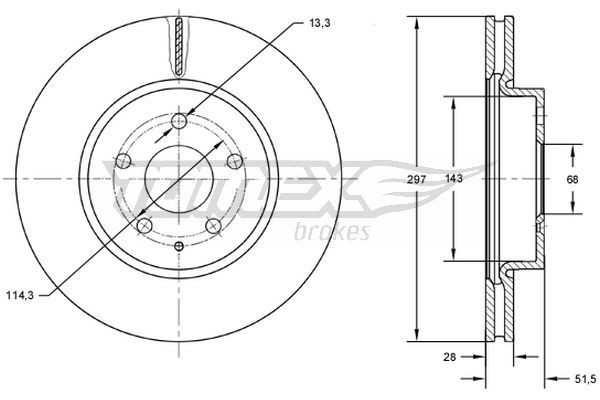 TOMEX brakes Bremseskive TX 72-77 TX 72-77 Bremseskiver TOMEX brakes VOLVO V70