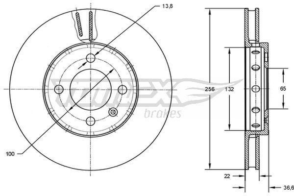 TOMEX brakes Remschijf TX 72-87 TX 72-87 Remschijven TOMEX brakes HYUNDAI XG