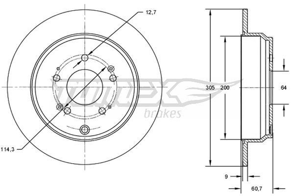 TOMEX brakes Bremseskive TX 73-04 Bremseskiver TOMEX brakes Alfa Romeo GIULIETTA TX 73-04