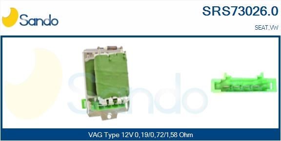 SANDO Gebläsewiderstand SRS73026.0 Heizungswiderstand SANDO Volkswagen NEW BEETLE SRS73026.0