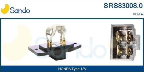 SANDO Modstand, kabineventilator SRS83008.0 SRS83008.0 Varmemodstand HONDA CIVIC SANDO