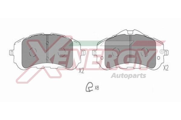 AP XENERGY Pastilhas de travão X41385 Pastilha de freio AP XENERGY PEUGEOT X41385