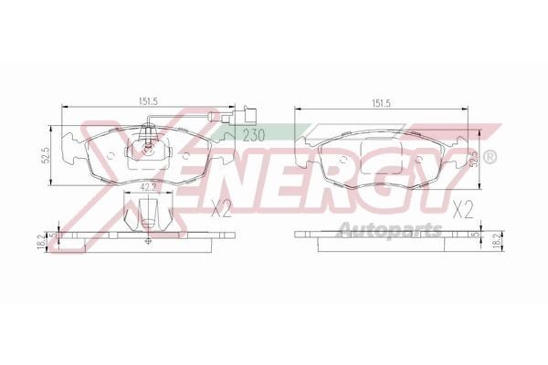 AP XENERGY Bromsbelägg X41392 X41392 AP XENERGY bromsklossar FIAT SCUDO