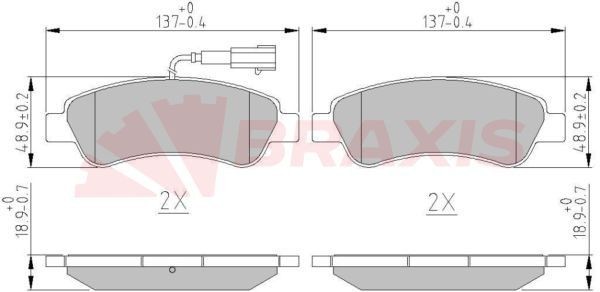 BRAXIS Bromsbelägg AA0620 CITROЁN bromsklossar BRAXIS AA0620