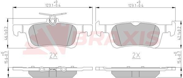 BRAXIS Kit pastiglie freni AA0622 Costo Pastiglie freno sportive BRAXIS PEUGEOT AA0622