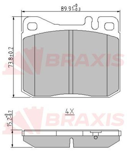 BRAXIS Bremseklosser AA0635 Bremsebelegg BRAXIS MERCEDES-BENZ AA0635