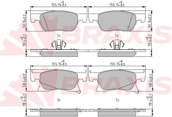 BRAXIS Plaquettes de frein AA0673 Plaquettes de frein BRAXIS OPEL AA0673
