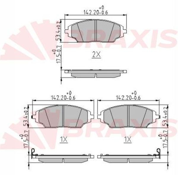 BRAXIS Piduriklotsid AA0680 AA0680 BRAXIS Sport piduriklotsid Mini odav