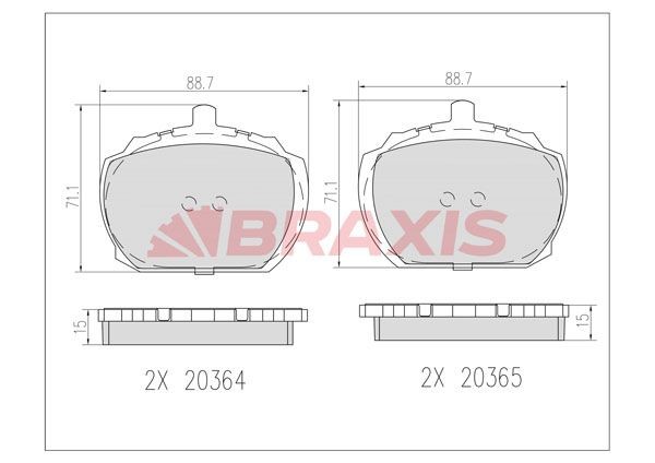 BRAXIS Piduriklotsid AB0601 AB0601 BRAXIS Sport piduriklotsid Mini odav