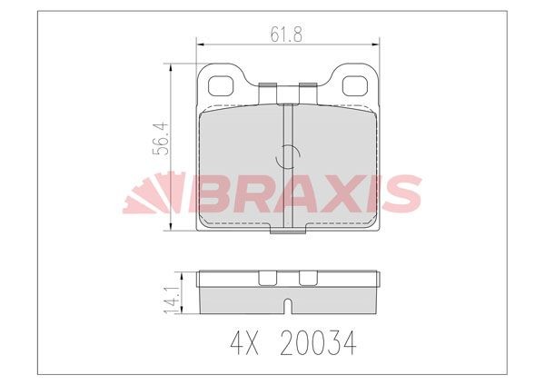 BRAXIS Brake pad set AB0603 Mercedes PAGODE BRAXIS brake pads AB0603