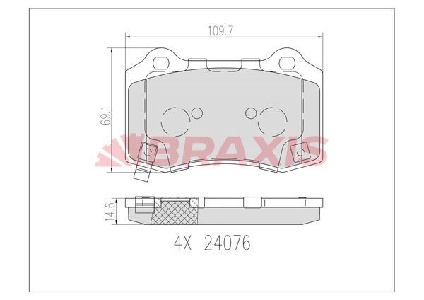 BRAXIS Bromsbelägg AB0613 AB0613 BRAXIS Bromsbelägg sport Chrysler