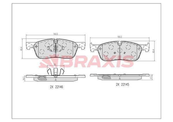 BRAXIS Brzdové doštičky/platničky AB0614 Športové brzdové doštičky BRAXIS JAGUAR AB0614