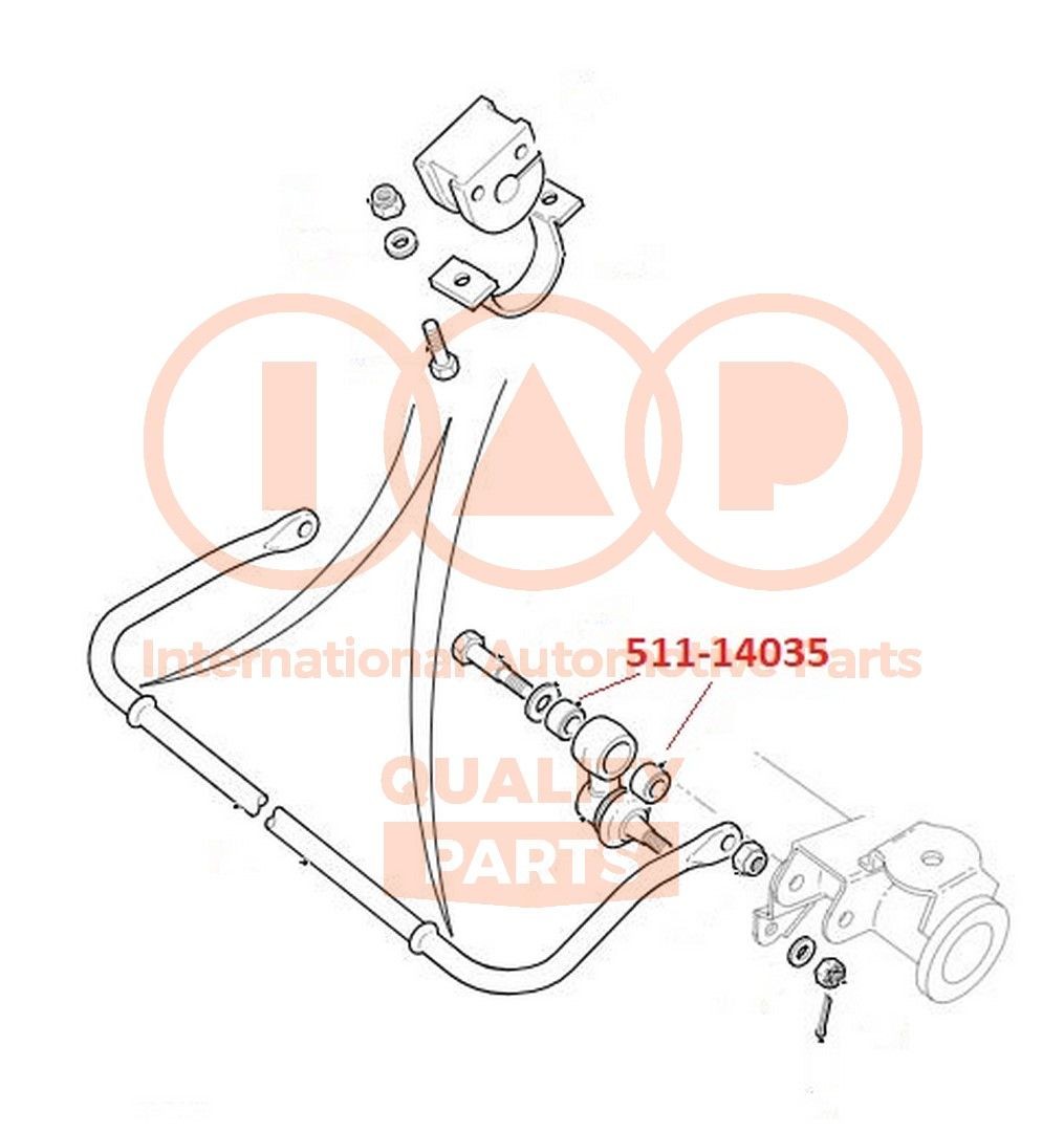 IAP QUALITY PARTS Draagarmrubber 511-14035 IAP QUALITY PARTS 511-14035 Draagarm reactiearm lager Land Rover Discovery 1 prijs