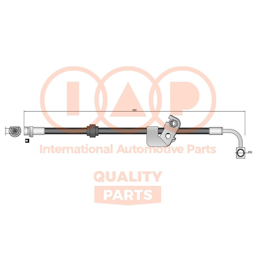 IAP QUALITY PARTS Bremžu šļūtene 708-08010 Bremžu šļūtenes IAP QUALITY PARTS Mazda 5 708-08010