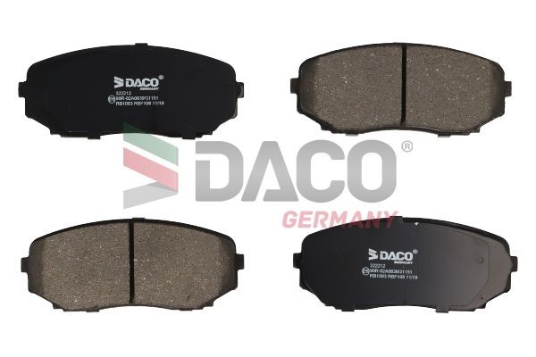 DACO Germany Bromsbelägg 322212 MITSUBISHI bromsbelägg DACO Germany 322212