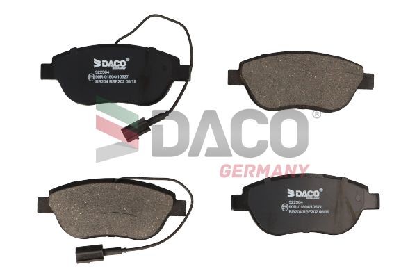 DACO Germany Pastilhas de travão 322364 322364 Pastilhas de travão DACO Germany FIAT SIENA